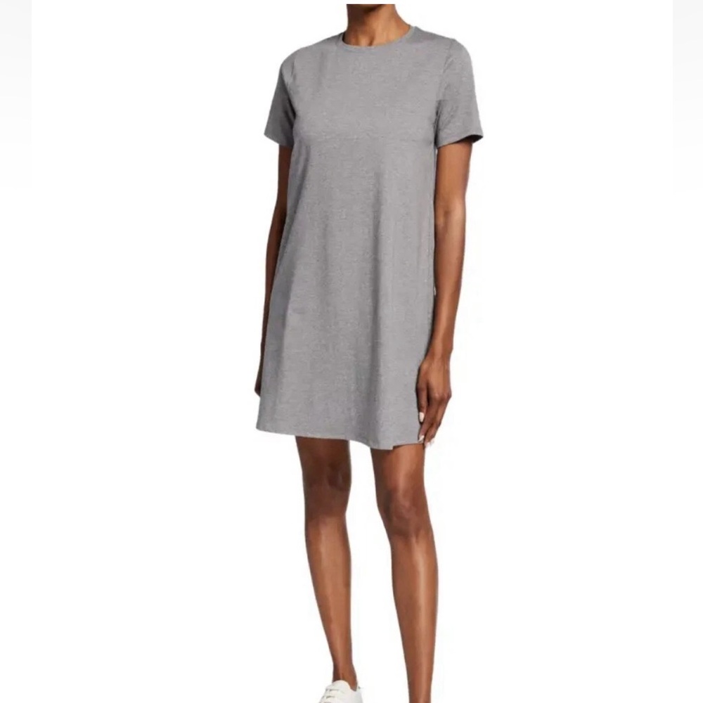 NWT-Eileen Fisher Heather Gray Organic Cotton Jersey Dress